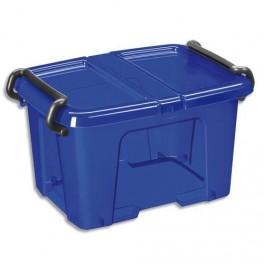 CEP BOITE DE RANGEMENT PLASTIQUE AVEC COUVERCLE CAPACITÉ 6 LITRES COLORIS BLEU ÉLECTRIQUE