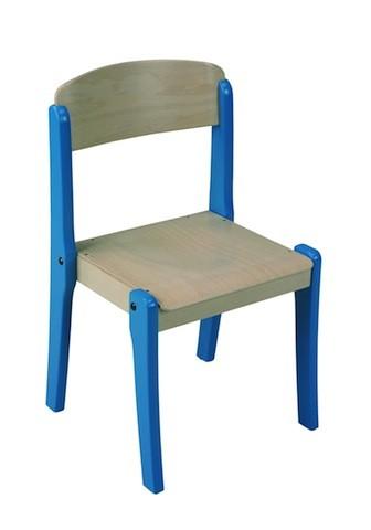 Chaise empilable pour école - Gamme colorée en bois massif - Taille TC à T3 - Référence EC030_0