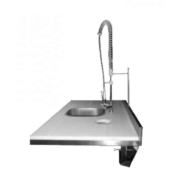 Combiné de préparation 900 x 600 avec bac de rinçage ø 450 avec TVO accrochage sur l'arrière pour étals réfrigérés_0