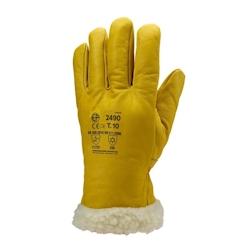 Coverguard - Gants anti-froid en fleur de vachette fourrés EUROWINTER ISLANDE - Jaune Taille 11 (Pack de 6) - 32 cm_0
