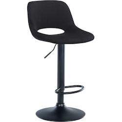 Décoshop26 - Tabouret de bar chaise haute x1 avec repose-pieds en velours noir piètement métallique noir 10_0004603 - noir 3000252194684_0