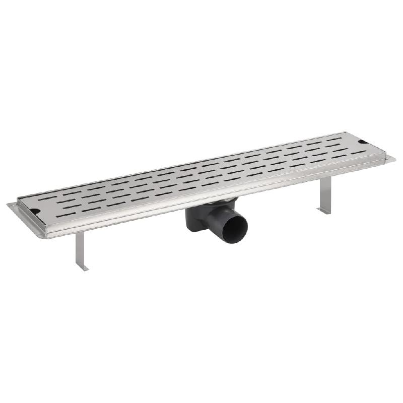Drain de douche linéaire 63 cm - acier inoxydable - évacuation 40 L/min - conception à lignes_0