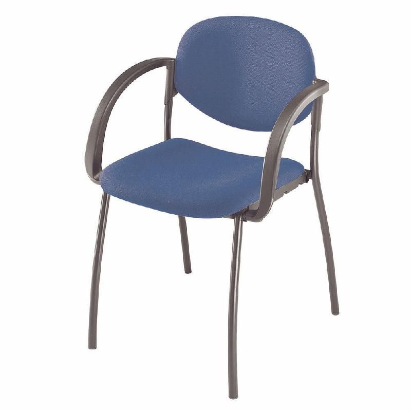 FAUTEUIL VISITEUR LEXIA 2 - TISSU - BLEU - PIEDS MÉTAL NOIR (PRIX À L'UNITÉ)