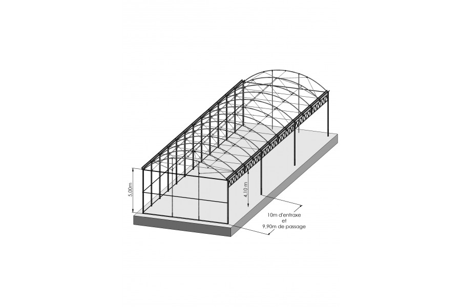 Hangar de stockage ouvert / structure en acier / toiture en PVC / avec fondation_0