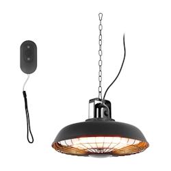 Helloshop26 - Radiateur infrarouge de plafond 600 / 1 200 / 1 800 watts télécommandé aluminium noir 14_0009822 - 3000221852799_0