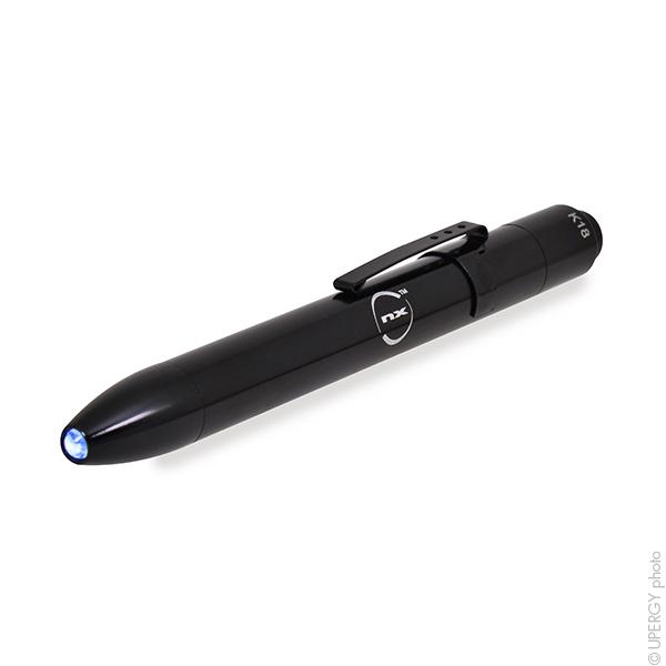 Lampe torche stylo NX LED - aluminium noir - pile LR03/AAA incluse - autonomie 5h30 - portée 10m_0