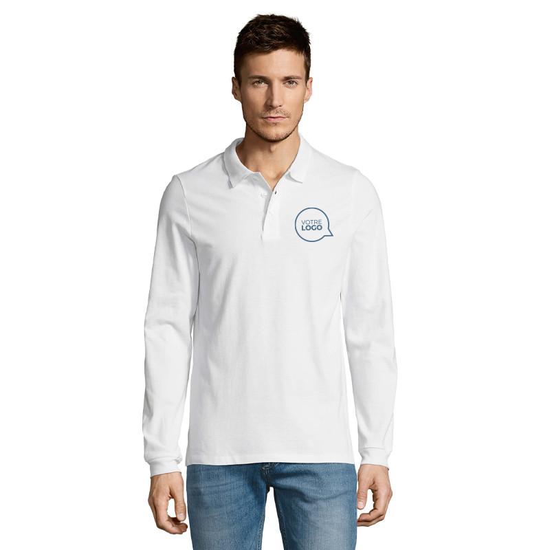 Polo manches longues homme Winter II blanc - Polos personnalisés blanc_0