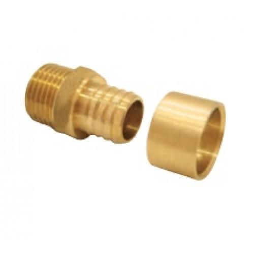 RACCORD PER À GLISSEMENT - UNION MÂLE - DIAMÈTRE 16MM - FILETAGE 12X17 BOUTTÉ