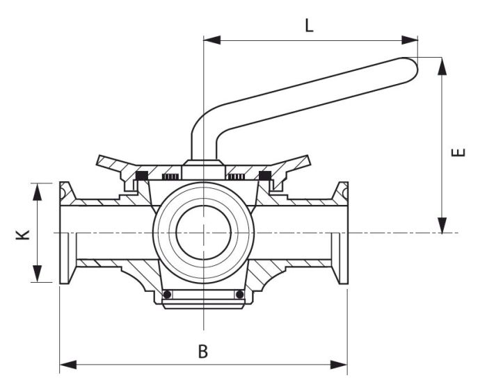 Robinet 3 voies  en T CLAMP inox 316L pour l'agro-alimentaire._0