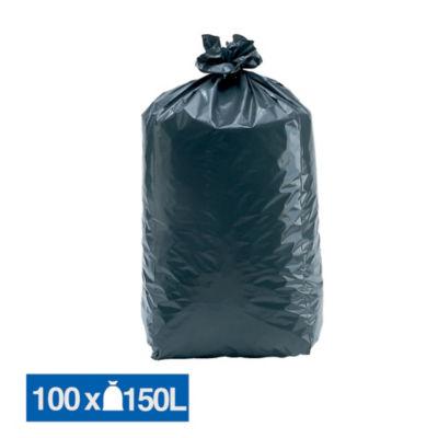Sacs poubelle déchets lourds Tradition qualité super épaisse gris 150 L, lot de 100_0