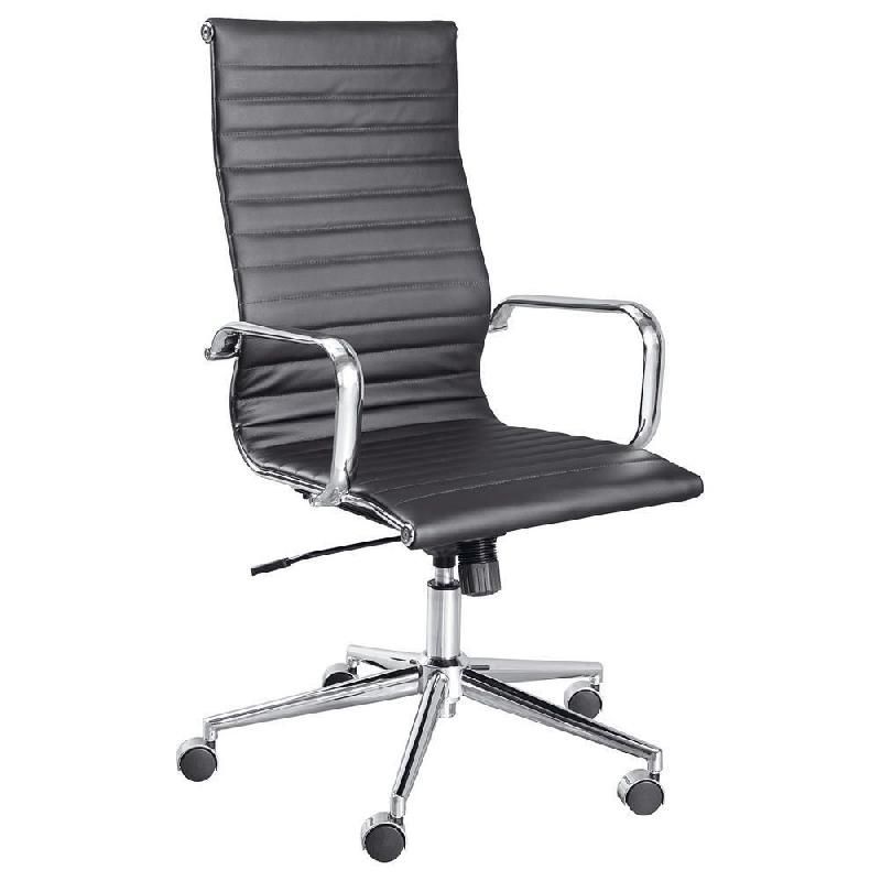 STAPLES FAUTEUIL DIRECTION MADISON PRESTIGE 2- CROÛTE DE CUIR - DOSSIER NOIR - ASSISE NOIR