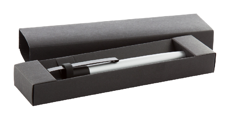 Stylo aluminium argenté - encre bleue - livré avec étui cadeau_0