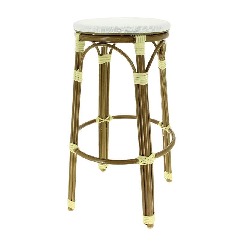 Tabouret exterieur restaurant Biarritz - BLANC_0