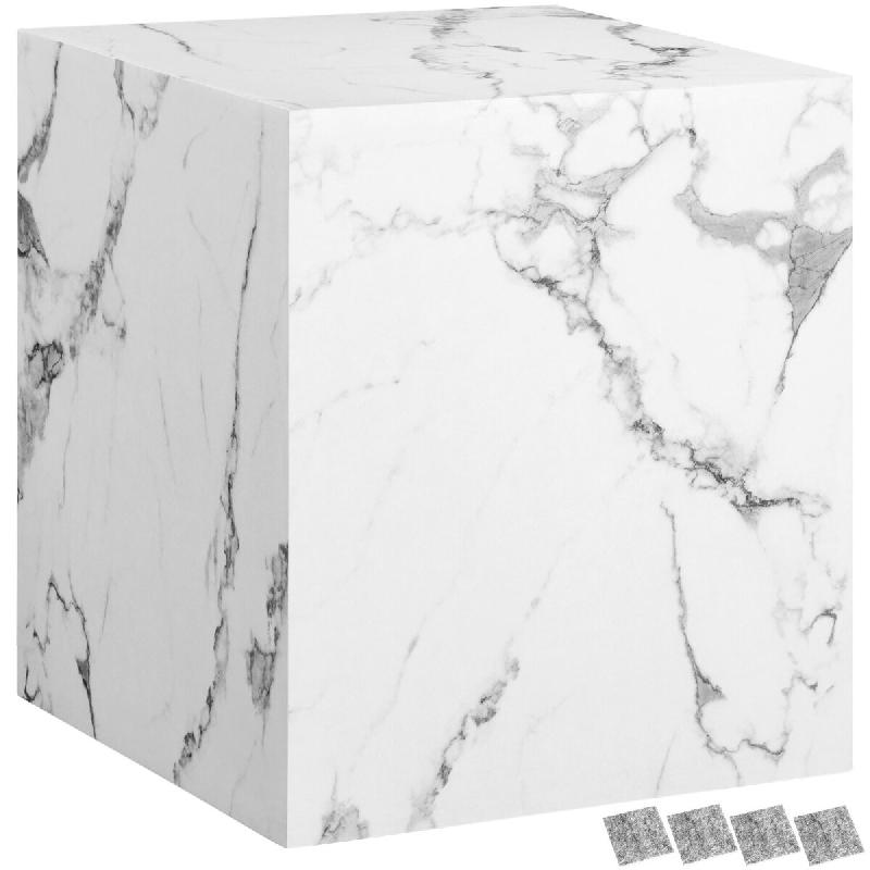 TecTake GmbH tectake Table basse LASLEY - 45 x 45 x 50 cm Aspect marbre blanc - multicolore Bois manufacturé 406309_0