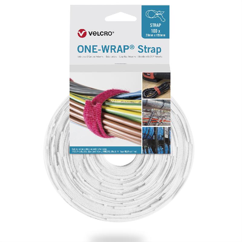 VELCRO® One Wrap® Strap 20mm x 150mm, 100 pièces, blanc_0