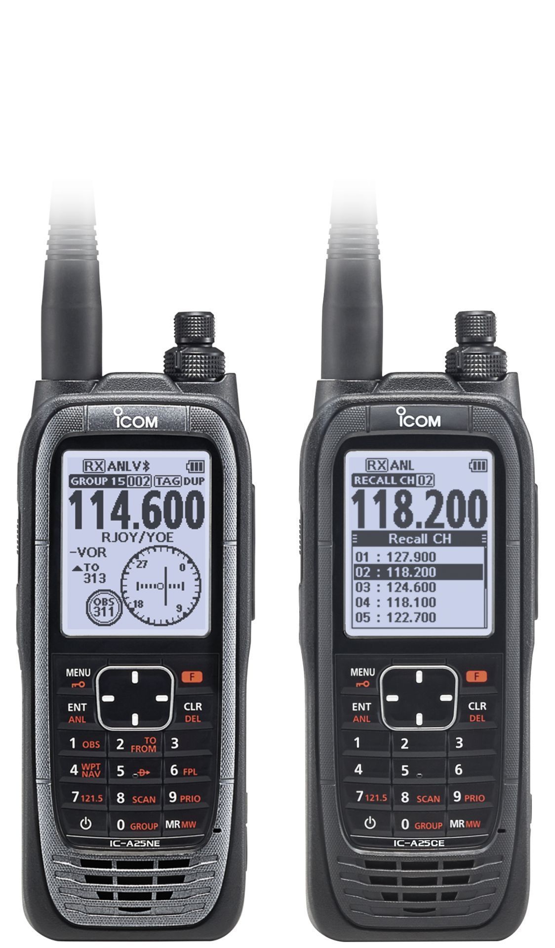 Vhf aviation pour utilisation embarquée ou au sol IC-A25NE IC-A25CE_0