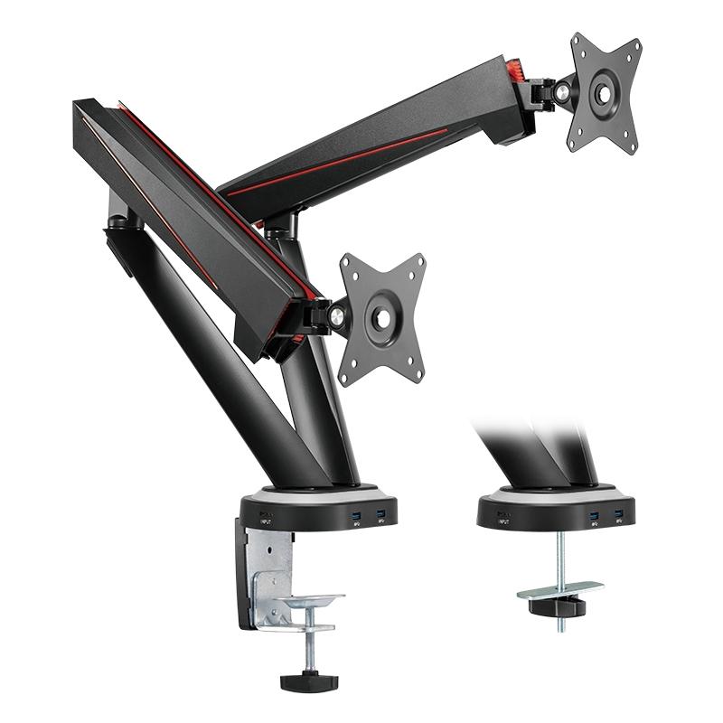LogiLink BP0092 - Support d'écran plat pour bureau 81,3 cm (32'') - Pince - Double bras ajustable - USB intégré_0