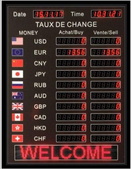 Afficheurs lumineux commerciaux - Panneaux de taux de changes, numéro d'appel, HDT, compte à rebours et plus_0