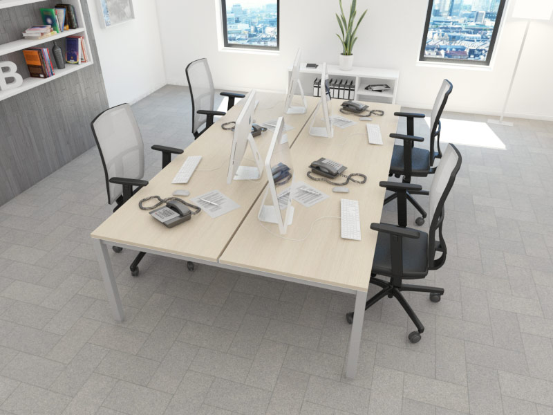 Bench Akka 4 personnes - Bureau open space - Dimensions et finitions variées_0