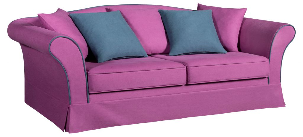 Canapé modèle J - 2 et 3 places - multi-coussins, accoudoirs en crosse, fixe ou convertible_0