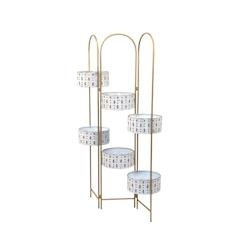 Décoshop26 - Jardinières cloison fleurie porte-fleurs en acier tubulaire revêtu d'or antique ETA05028 - 3000527569605_0