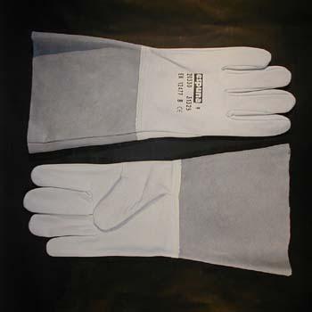 Gant de manutention et soudage - Fleur mégissée naturelle - Manchette cuir 15 cm - 20330_0