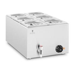 Helloshop26 - Bain-marie - 600 watts - 6 x GN 1/6 - robinet de vidange 14_0004221 - 3000195181536_0