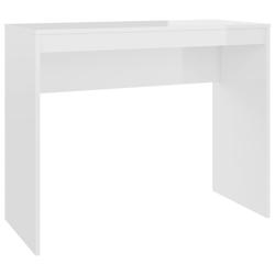 Helloshop26 - Bureau table poste de travail meuble d'ordinateur informatique étude brillant 90 x 40 x 72 cm bois d'ingénierie blanc 02_0023552 - 300_0