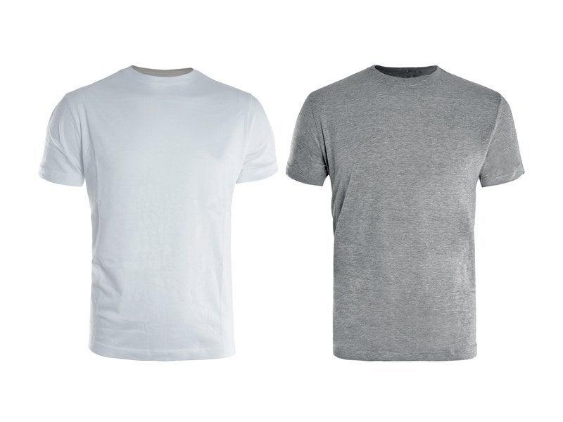 Lot de 2 tee-shirts de travail bicolore blanc/gris - Taille XXL - Marque Kapriol - 100% coton et mélange coton/viscose_0
