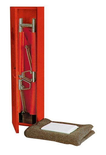 Matériel de secourisme - Bloc armoire vide pour brancard plié en 4 - France Neir - Métal, rouge, 124x27x25cm_0