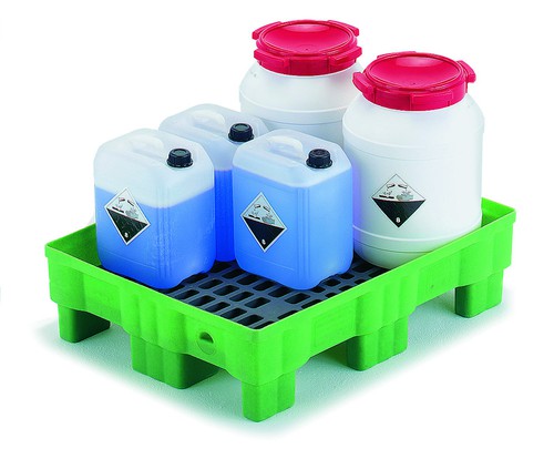 Palette de rétention 70L - 100% polyéthylène - Charge max 500kg - 860x660x230mm_0