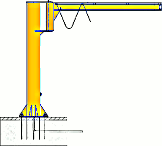 Potence de levage sur fût ou murale de 30kg à 5t pour toutes applications et tout environnement_0