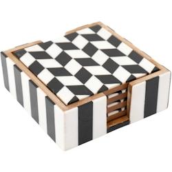 Set de 4 dessous de verre avec support Sil - multicolore 5024418342939_0