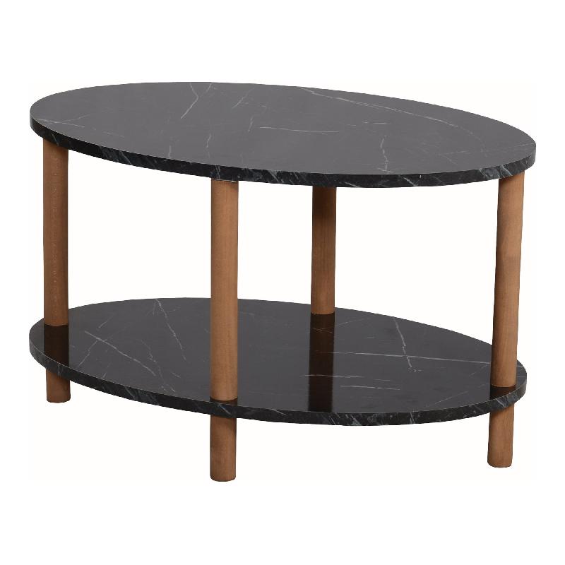 TABLE BASSE OVALE 43 X 70 X 44 CM MARBRE NOIR 03_0008481_0