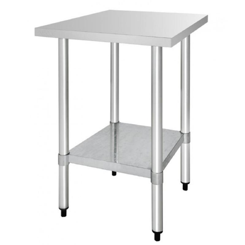 Table en inox avec étagère 60x60 cm_0