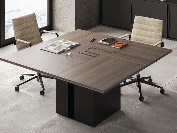 Table de réunion carrée - mélaminé - Ono Frezza - design italien - 140x140, 160x160, 180x180 cm - pour 4 à 8 personnes_0