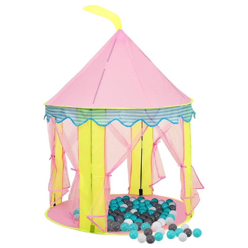 TENTE DE JEU POUR ENFANTS AVEC 250 BALLES 100 X 100 X 127 CM ROSE 02_0005125_0