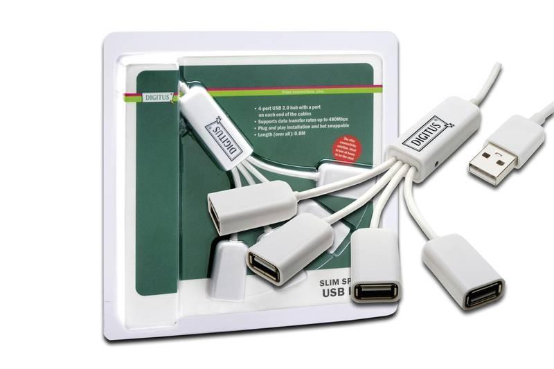 HUB informatique DIGITUS DA-70216 - 4 ports USB 2.0 - Blanc - 480 Mbit/s - Plug and Play_0