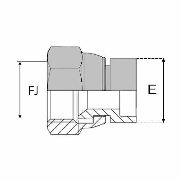 Adaptateur - Droit femelle tournant JIC x extrémité à souder bout à bout - 9/16' , 12.76 , 13.25_0
