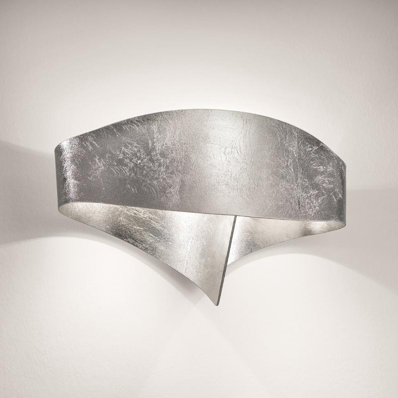 SELÈNE APPLIQUE LED SCUDO AVEC SUPPORT FEUILLE D’ARGENT