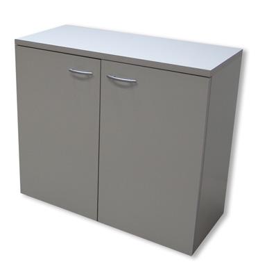Armoire bureaux portes battantes 4418B - Hauteur 180 cm - Dimensions 80x35 cm - Structure et portes blanches_0