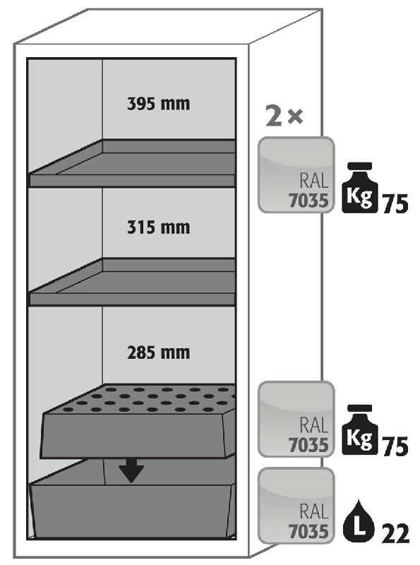 ARMOIRE SÉCURITÉ S-CLASSIC-90 S90.129.060.WDASR GRIS CLAIR - MANUTAN COLLECTIVITÉS