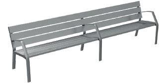 Banc public Grenoble Réf. 1046 - Aluminium anodisé avec accoudoirs et vis en acier inoxydable_0