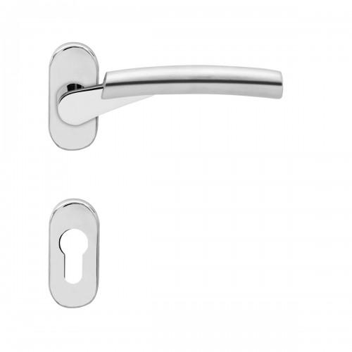 BÉQUILLE DOUBLE SUR ROSACE ÉTROITES - INOX POLI ET SATINÉ - Ø 18 MM KARCHER DESIGN