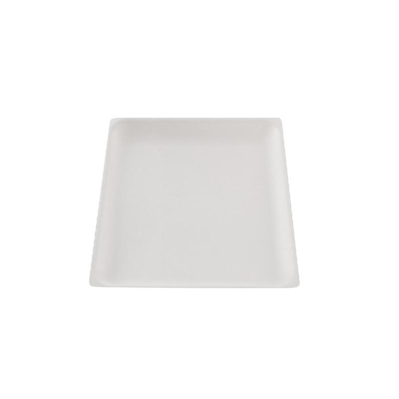 Betik Ecoline – 800 unités – Assiette carrée sans bord bagasse blanc – 24 x 24 cm - blanc Bagasse 1010597_0