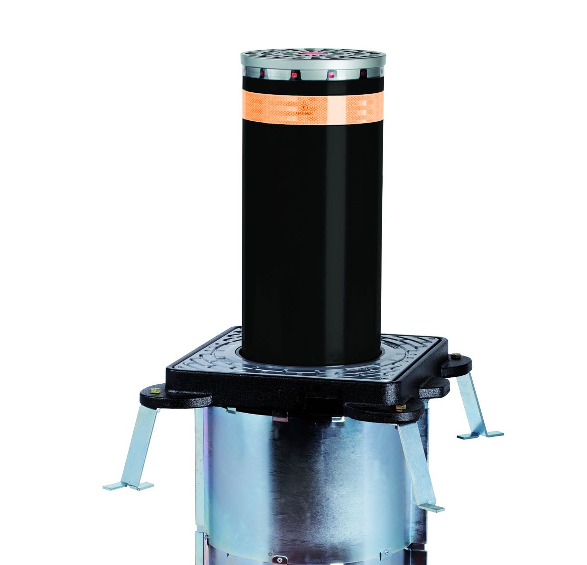 Borne de circulation automatique escamotable J275HA - usage intensif, aluminium injecté, acier laqué, 600mm ou 800mm_0