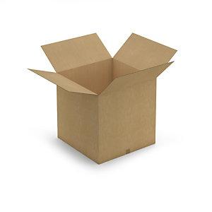 CAISSE CARTON BRUNE DOUBLE CANNELURE RAJA 70X70X70 CM