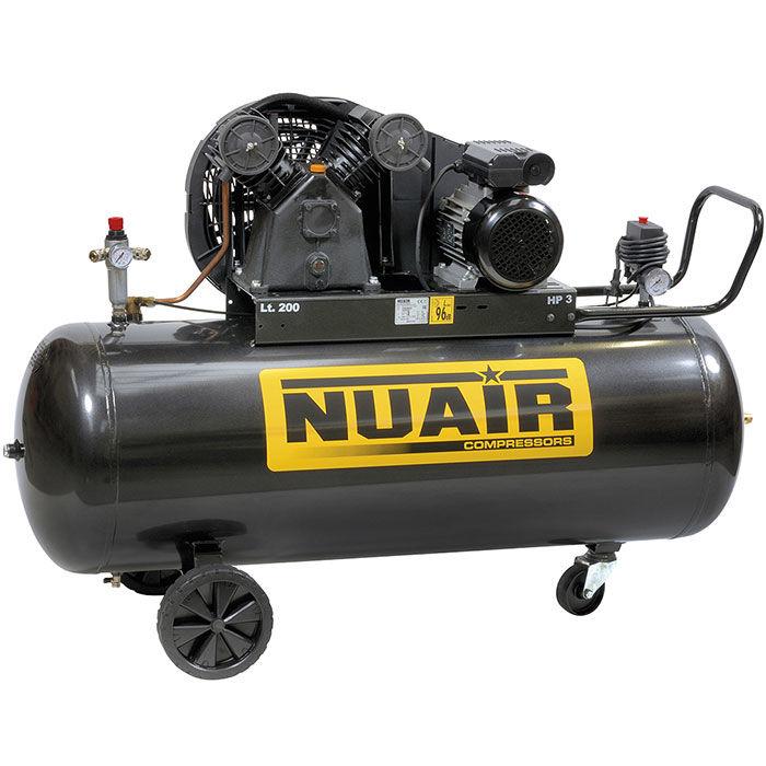 Compresseur d'air à piston 200 litres 3 cv tête bi-cylindre NUAIR - 11574209_0