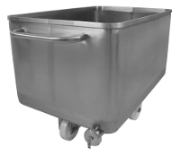 Cuve inox 200L avec vidange SMS 51 - 21600 - 4 roues nylon D.150 mm_0