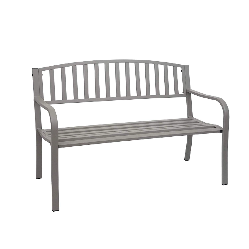 Décoshop26 - Banc de jardin 2 places acier thermolaqué gris MDJ04153 - gris 3000043961303_0
